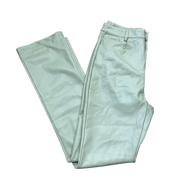 WeWoreWhat Faux Leather Kick Flare Pant Oat Beige Size 28 Bootcut 5 Pocket NEW - Picture 9 of 9